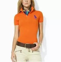 t-shirt polo ralph lauren high collar femmes sport cotton 2013 france big pony lq orange purple